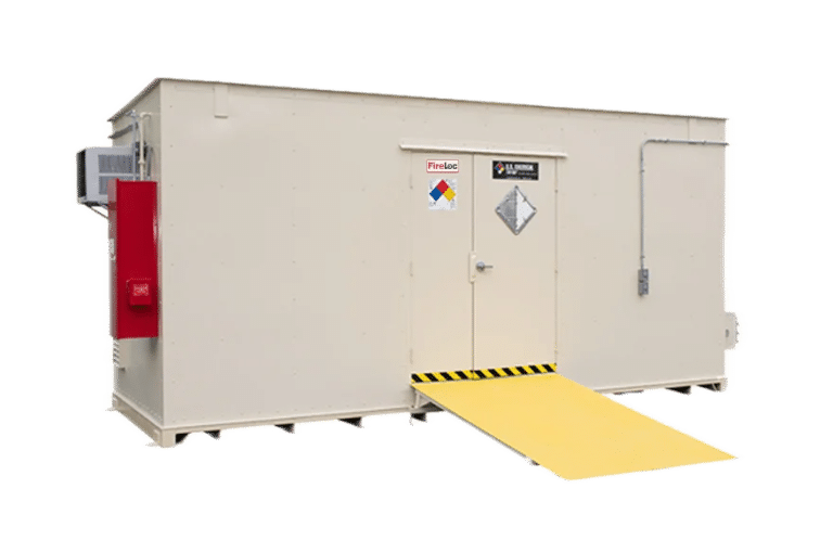 Chemical storage building with access ramp - transparent background