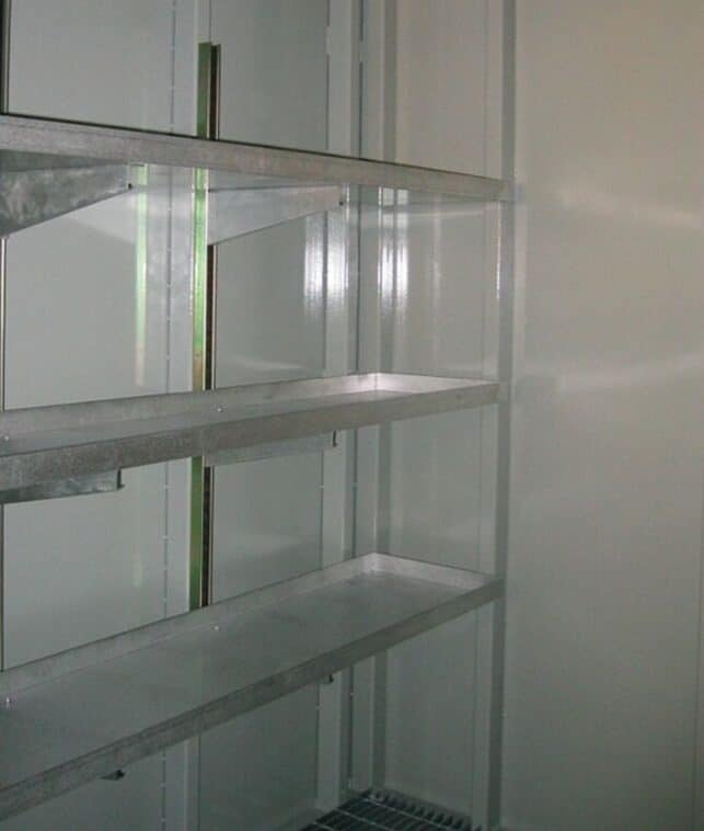 Galvanized Containment Shelves inside a US Chemicals Storage Building